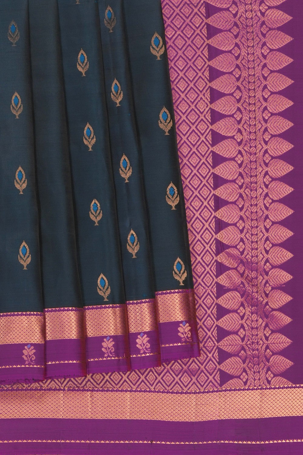 Image of Peacock Green South Silk Saree