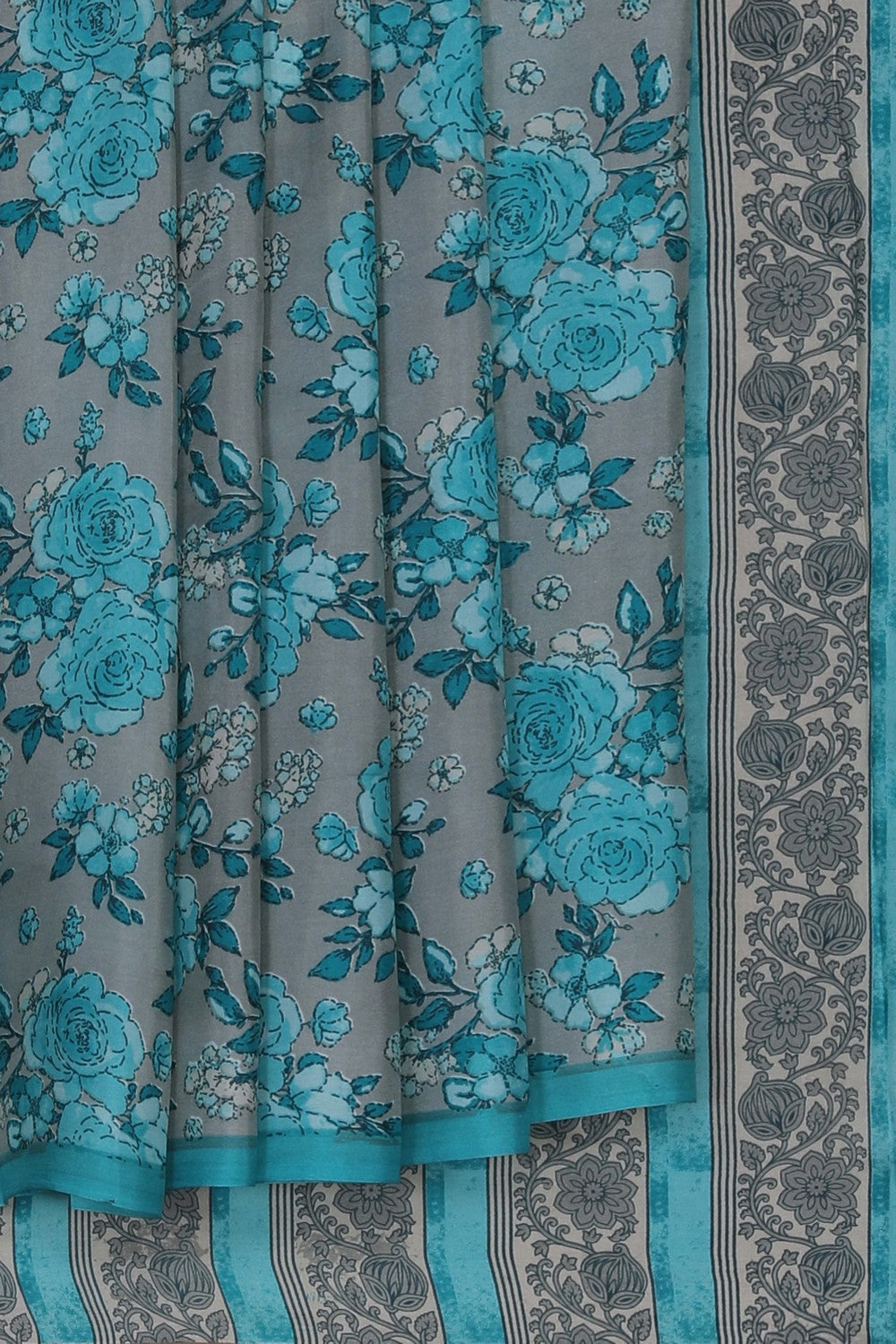 Image of A Floral Printed Soft Silk Saree