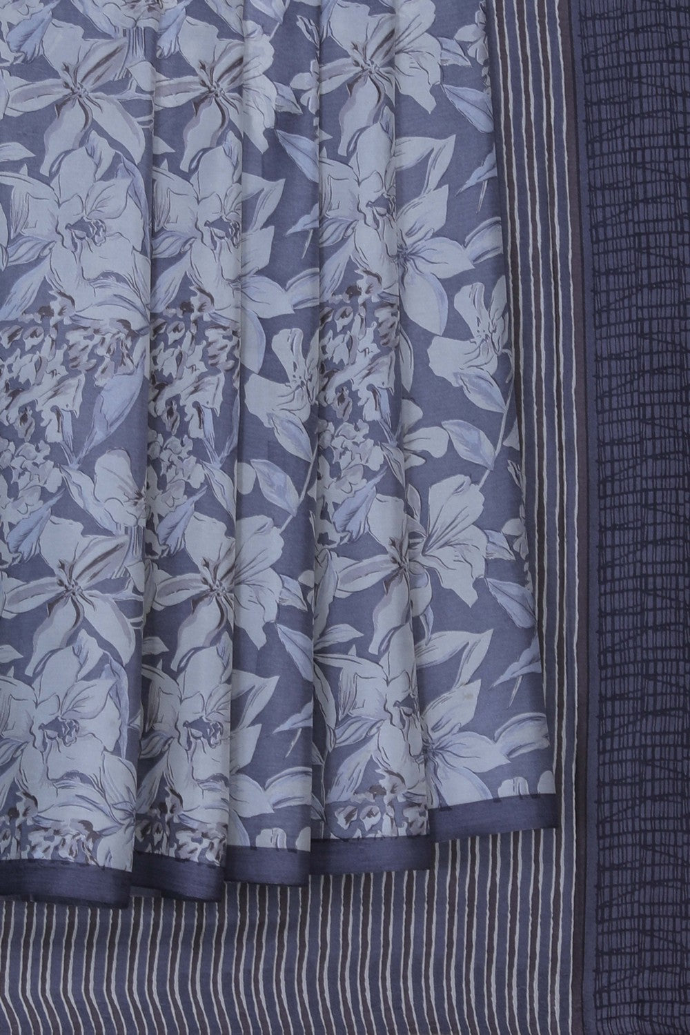 Image of A Floral Printed Soft Silk Saree