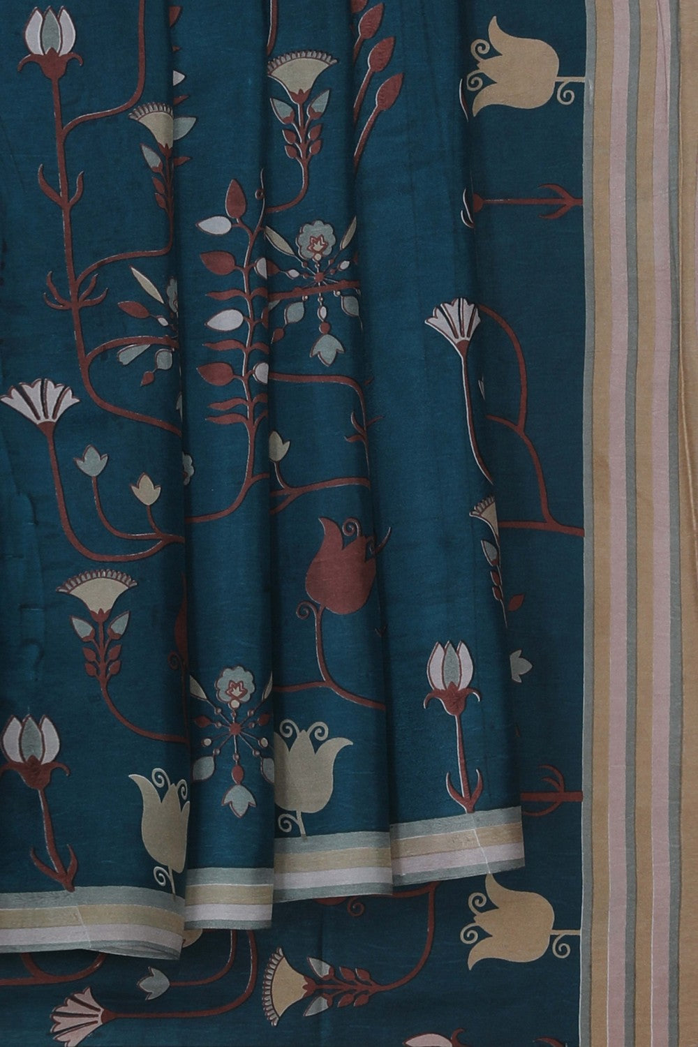 Image of A Floral Printed Soft Silk Saree