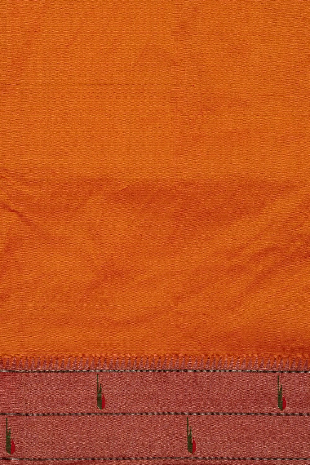 Image of Orange Paithani Silk Saree