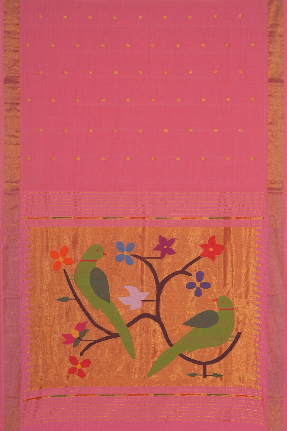 Image of Paithani Cotton Pink Saree