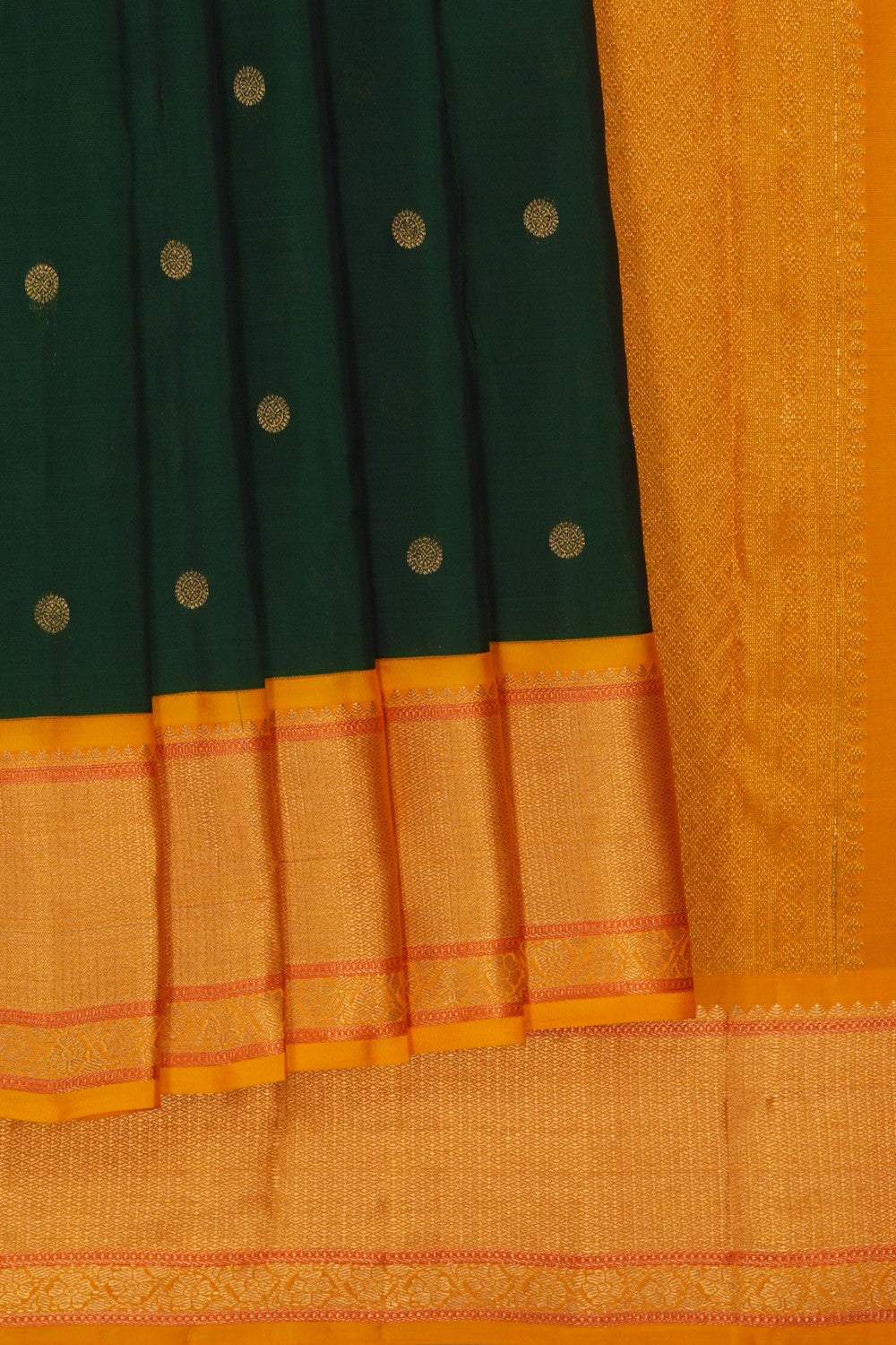 Image of Bottle Green South Silk Saree
