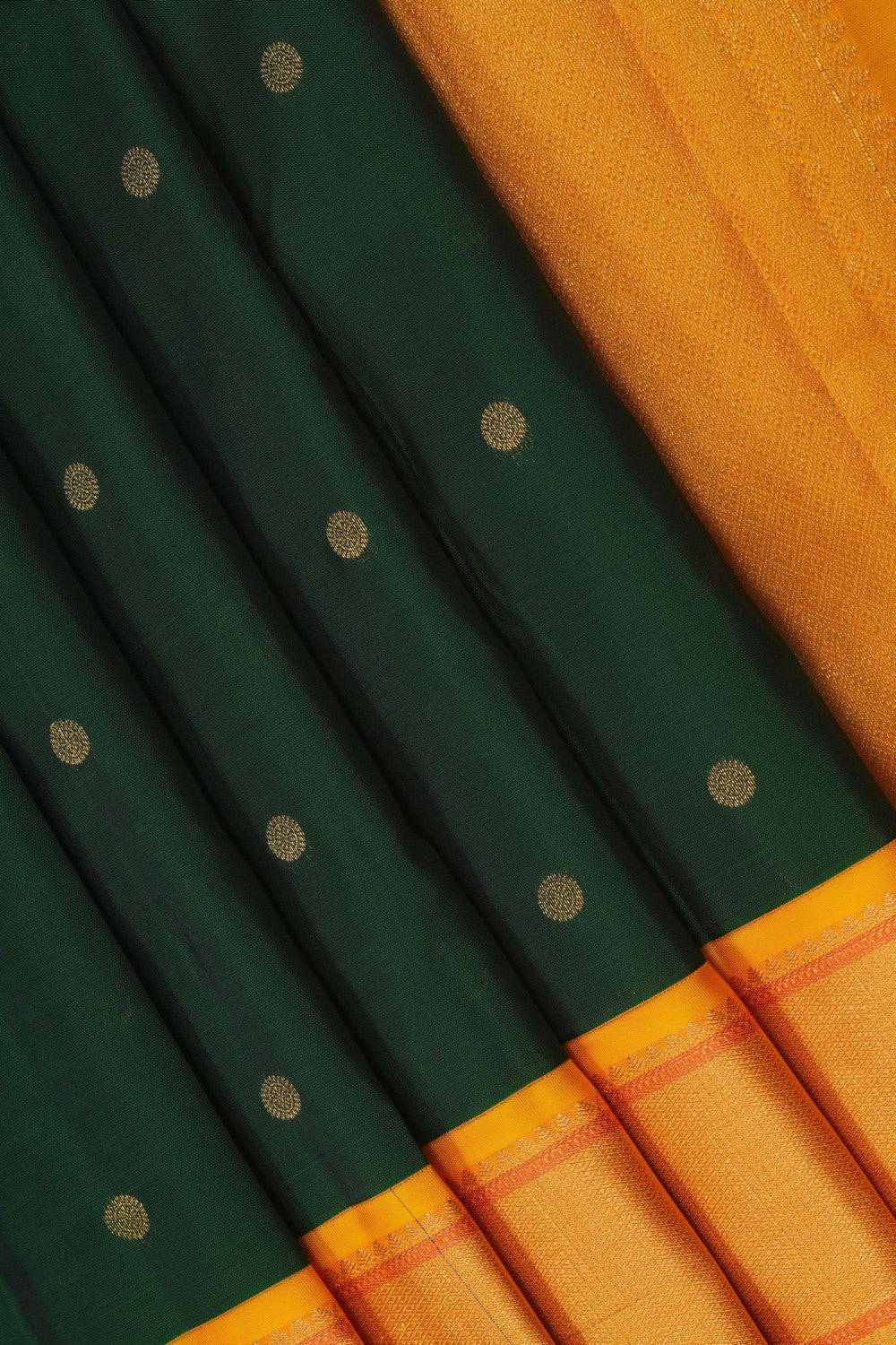 Image of Bottle Green South Silk Saree