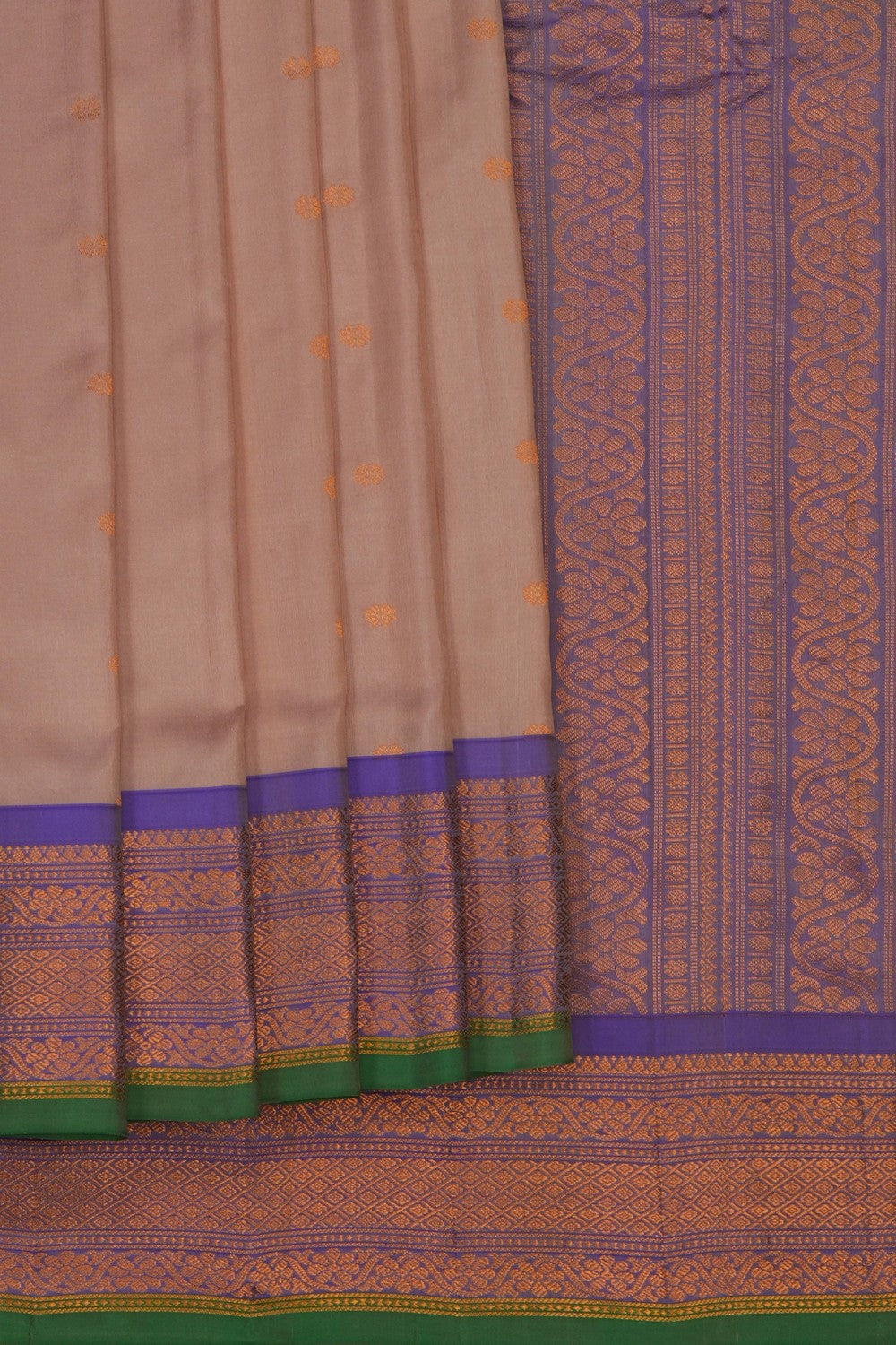 Image of Gadwal Silk Beige Saree