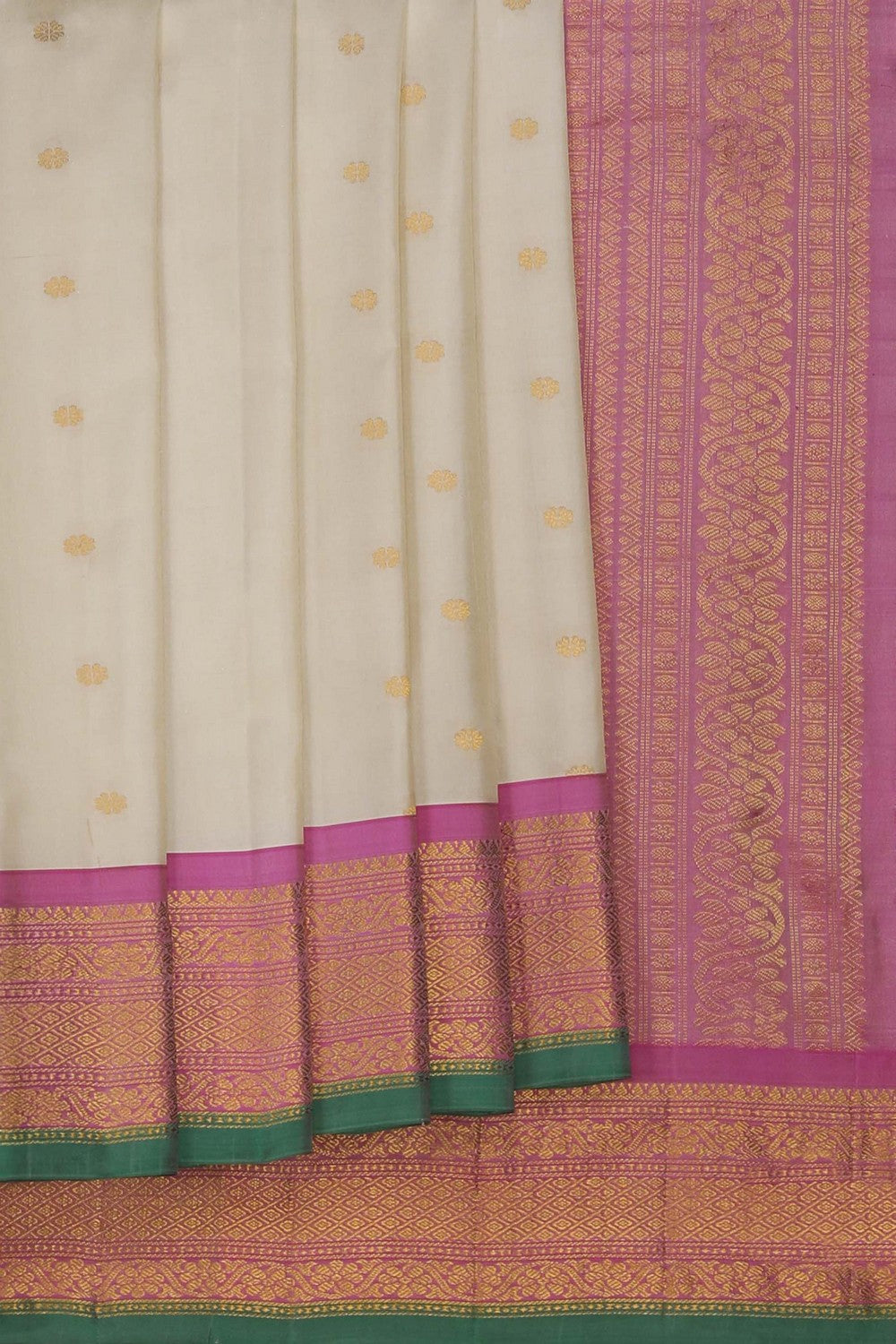 Image of Gadwal Silk Beige Saree