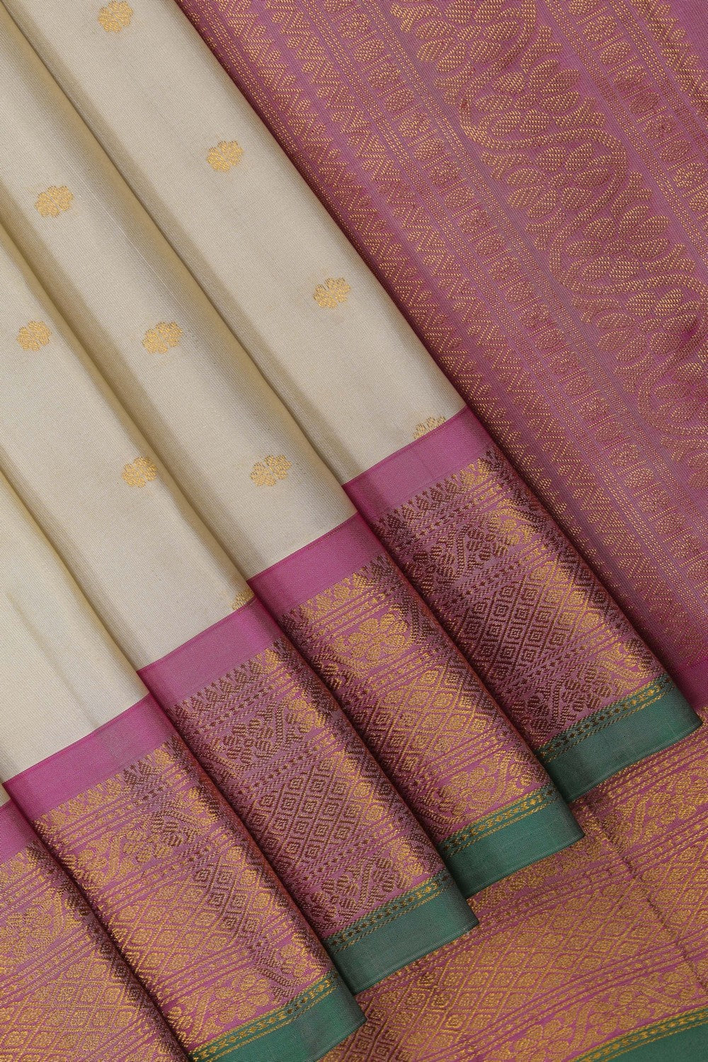 Image of Gadwal Silk Beige Saree
