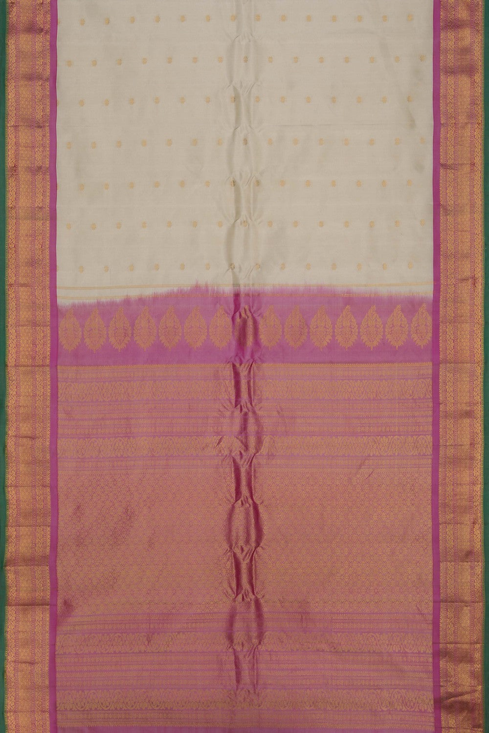 Image of Gadwal Silk Beige Saree