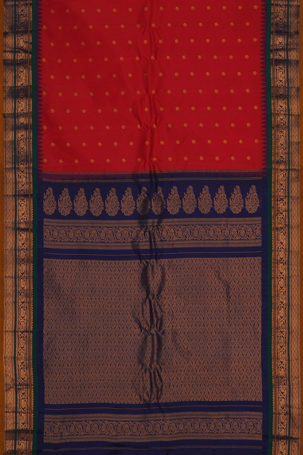 Image of Gadwal Silk Red Saree