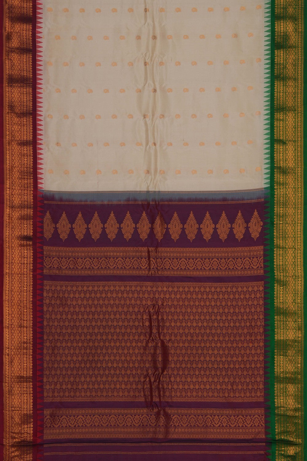 Image of Cream Gadwal Silk Saree