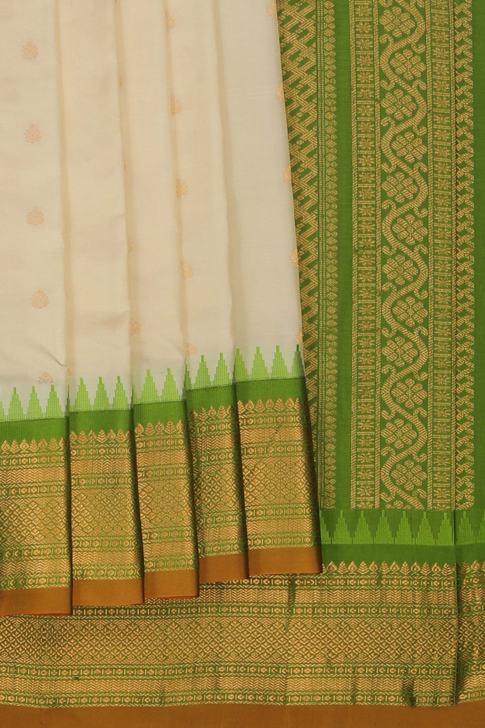 Image of Cream Gadwal Silk Saree