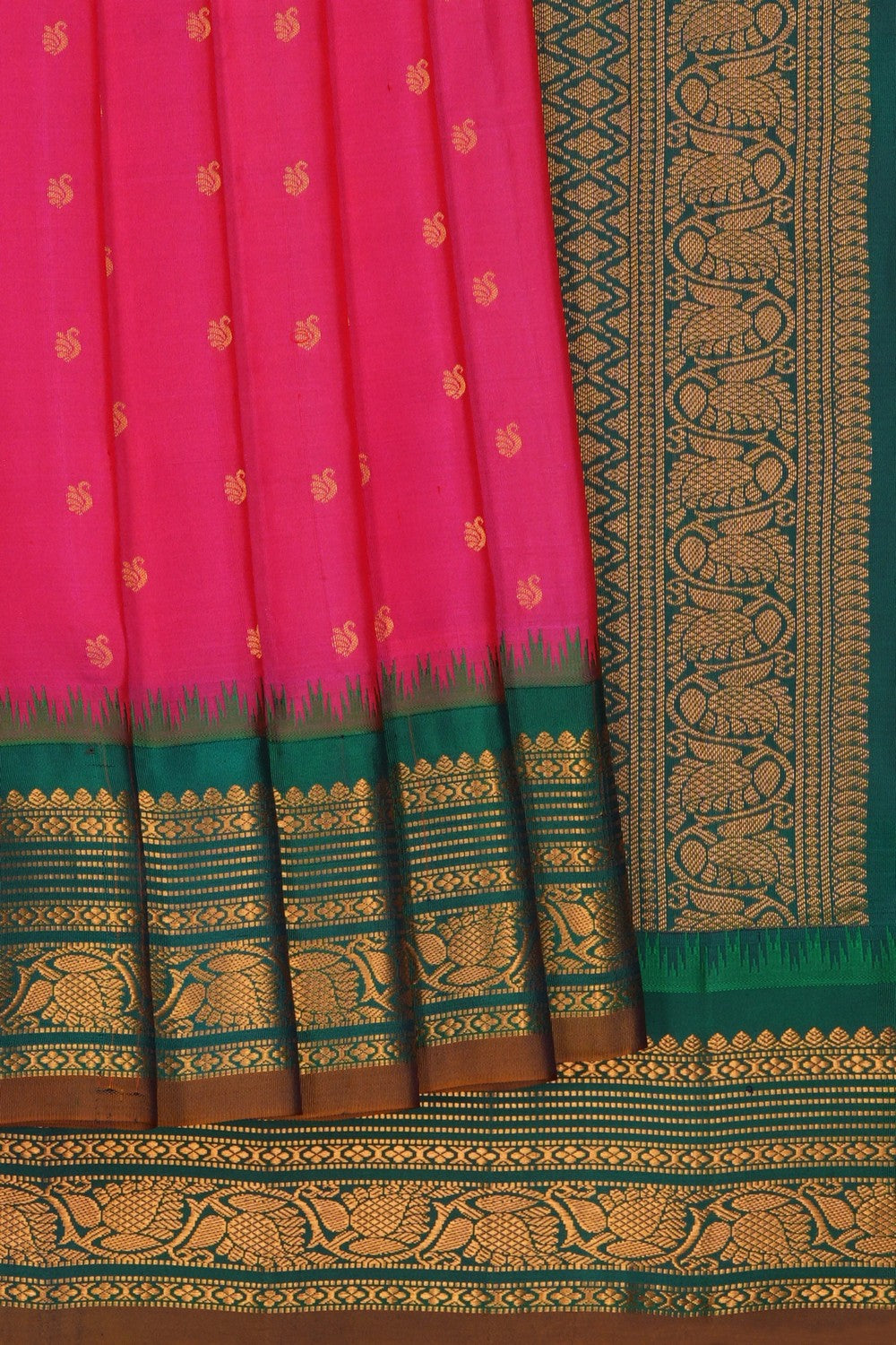 Image of Pink Gadwal Silk Saree
