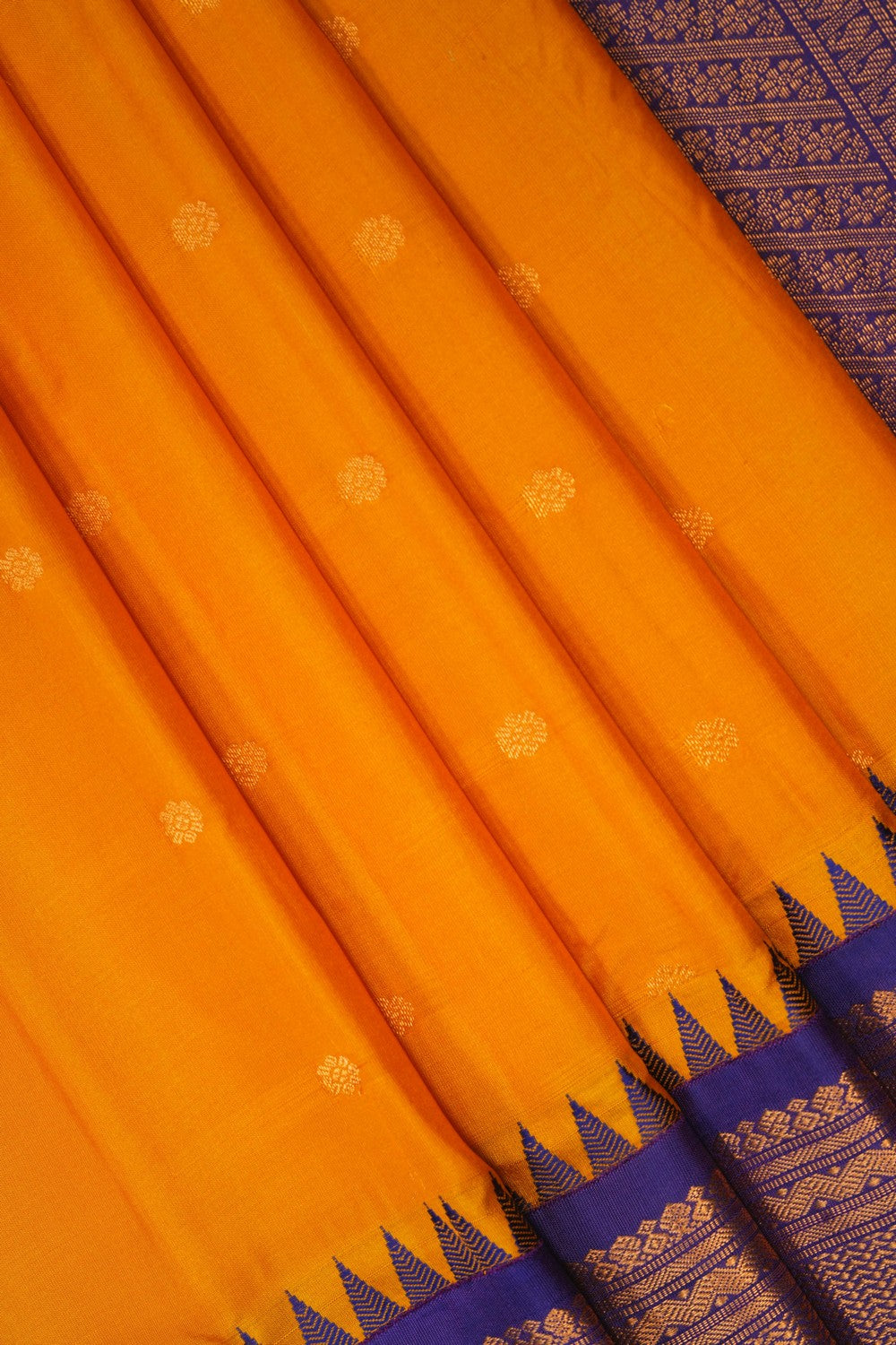 Image of Mustard Gadwal Silk Saree