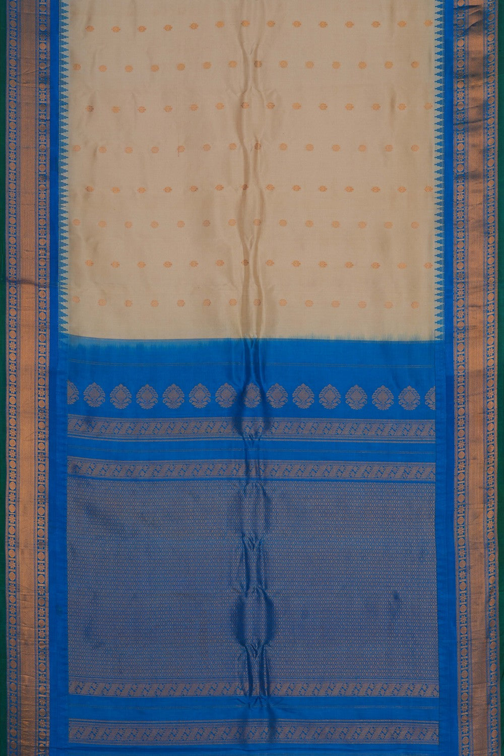 Image of Cream Gadwal Silk Saree