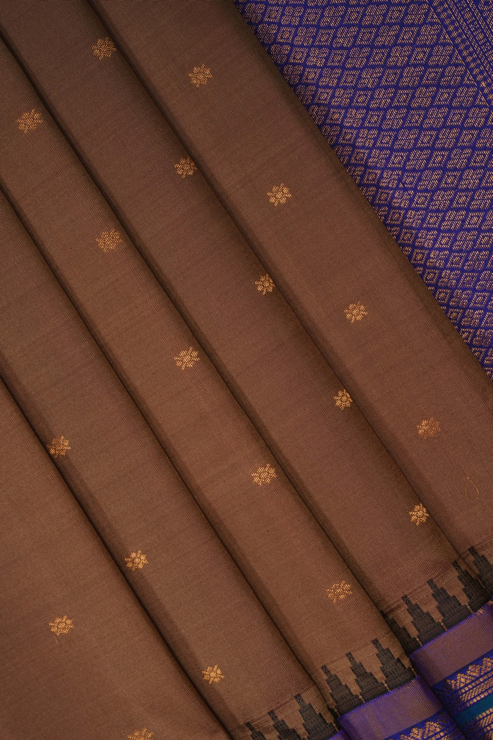 Image of Brown Gadwal Silk Saree