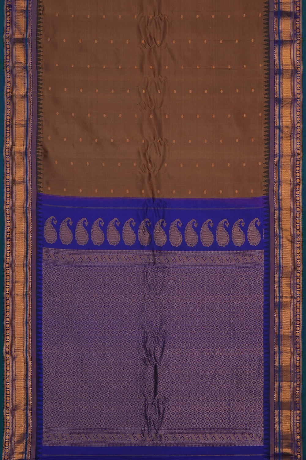 Image of Brown Gadwal Silk Saree