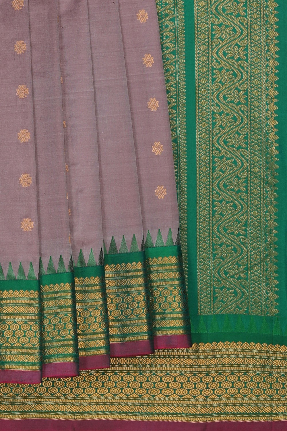Image of Lavender Purple Gadwal Silk Saree