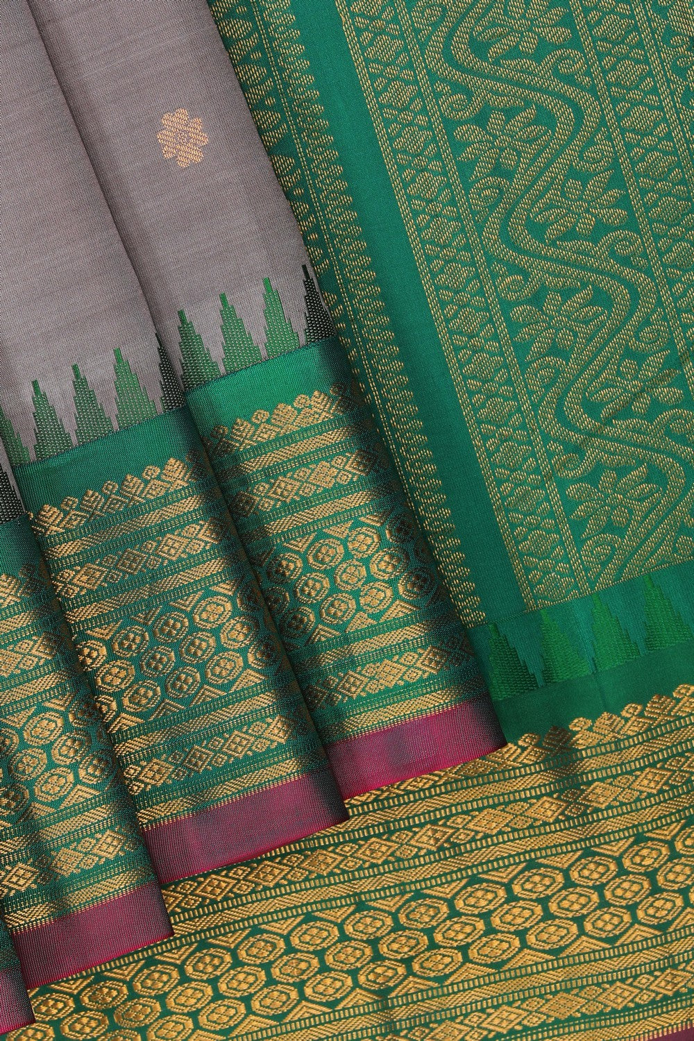 Image of Lavender Purple Gadwal Silk Saree