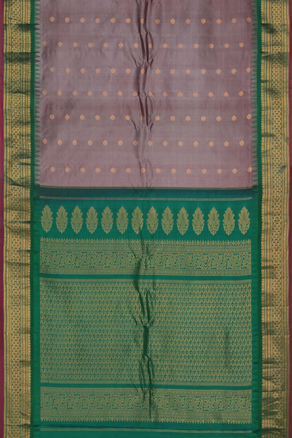 Image of Lavender Purple Gadwal Silk Saree