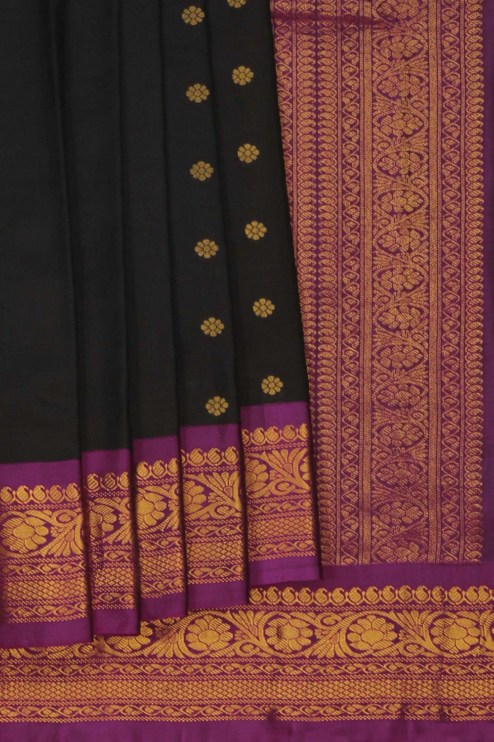 Image of Gadwal Silk Black Saree