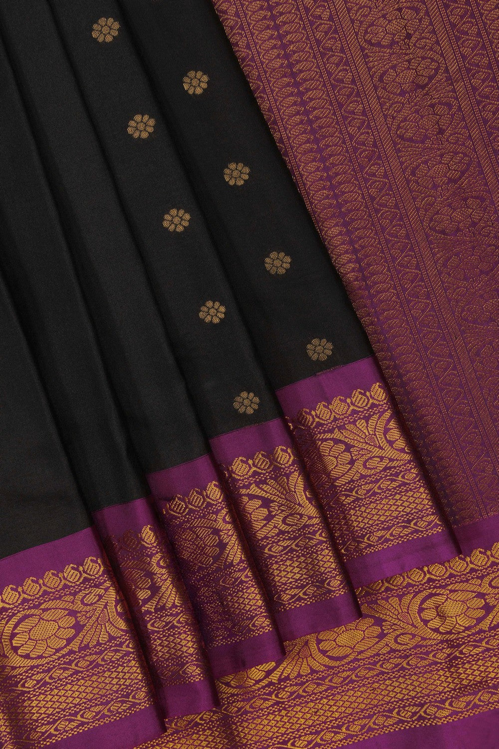 Image of Gadwal Silk Black Saree