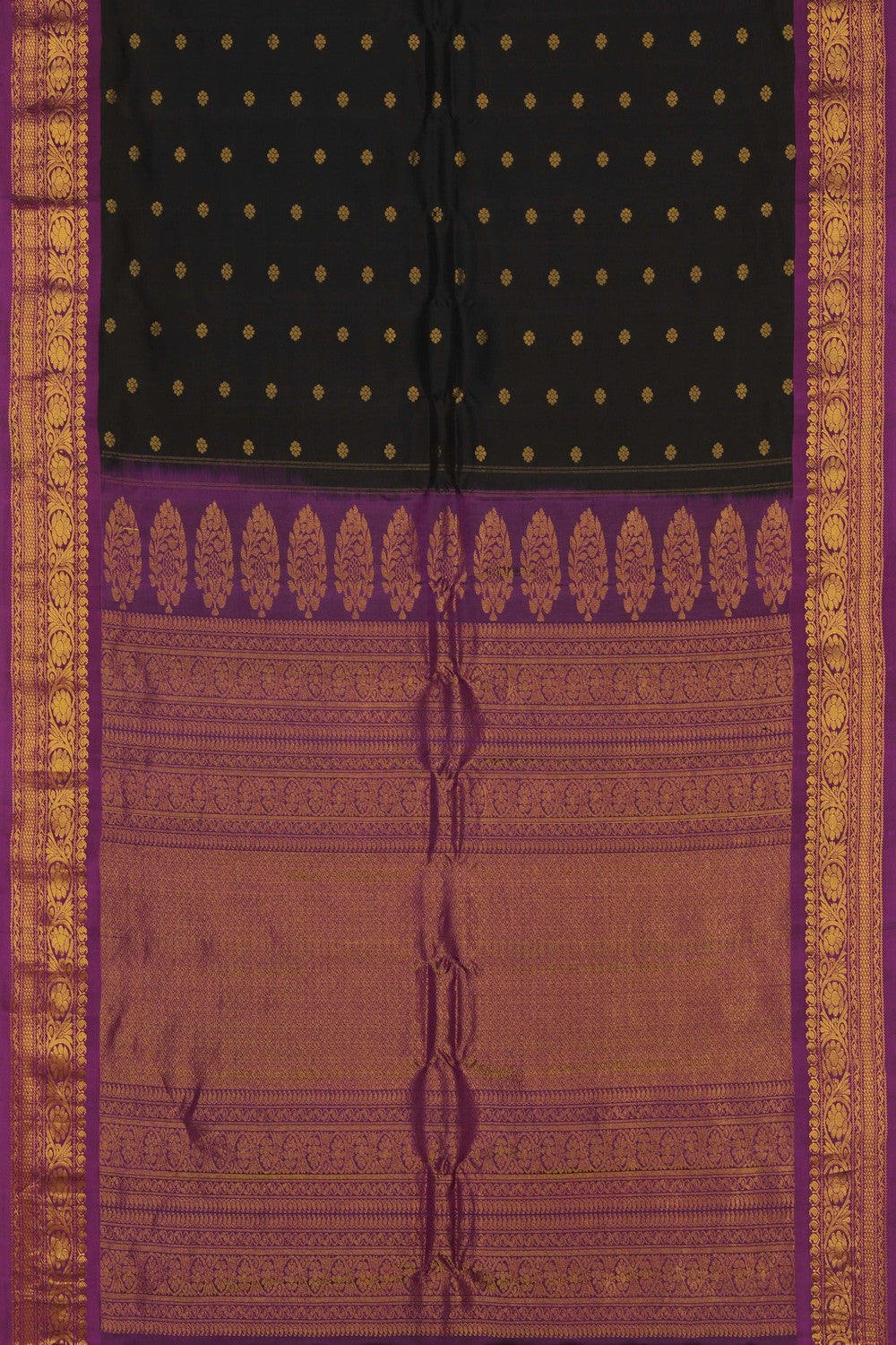 Image of Gadwal Silk Black Saree