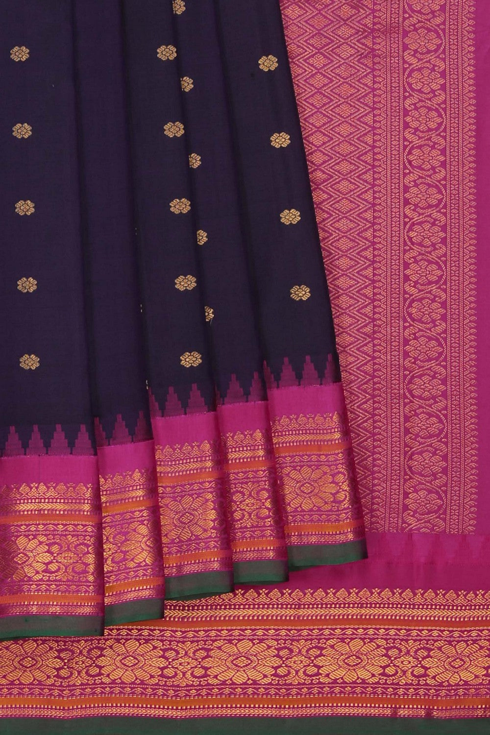 Image of Purple Gadwal Silk Saree