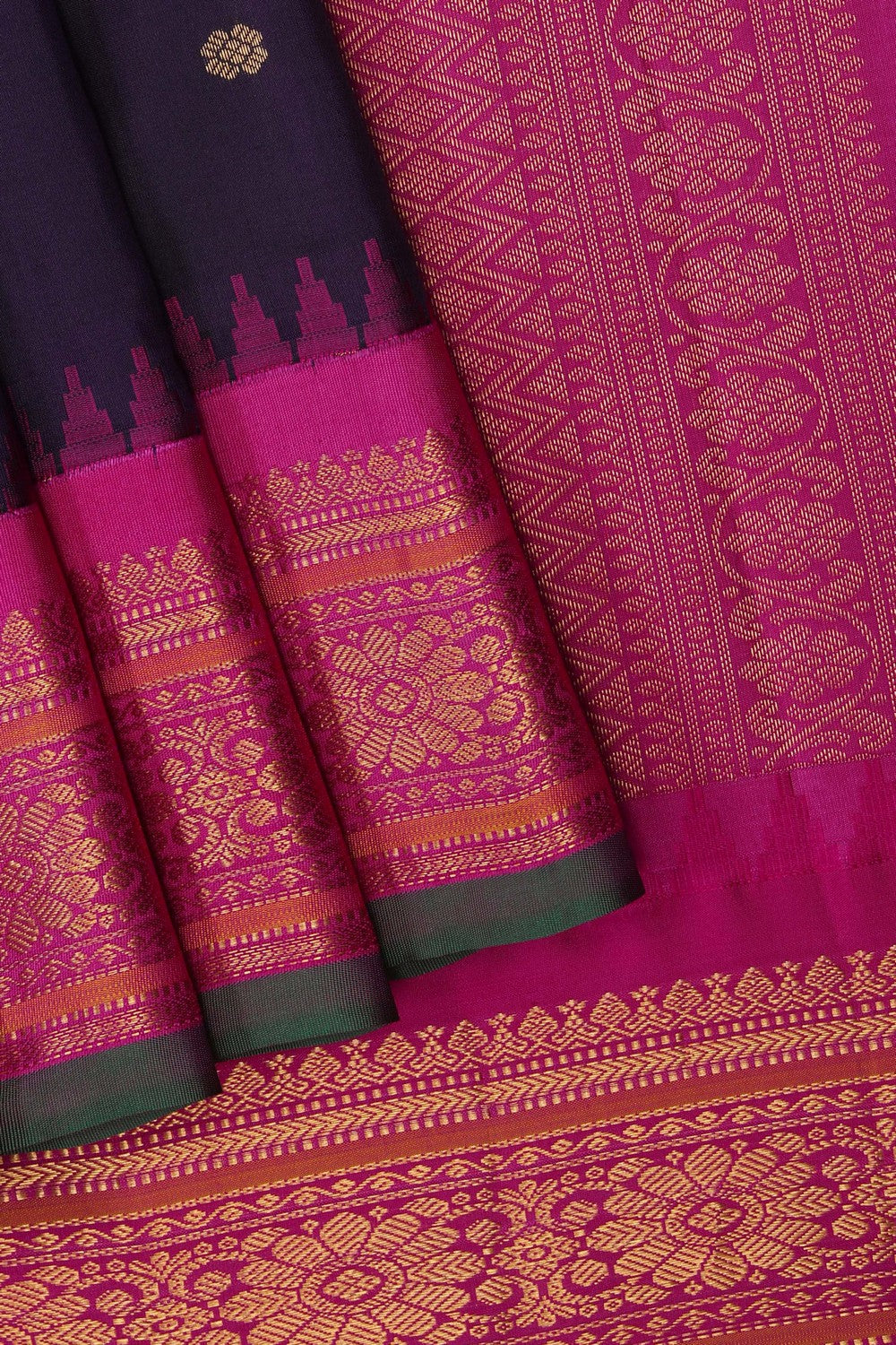 Image of Purple Gadwal Silk Saree