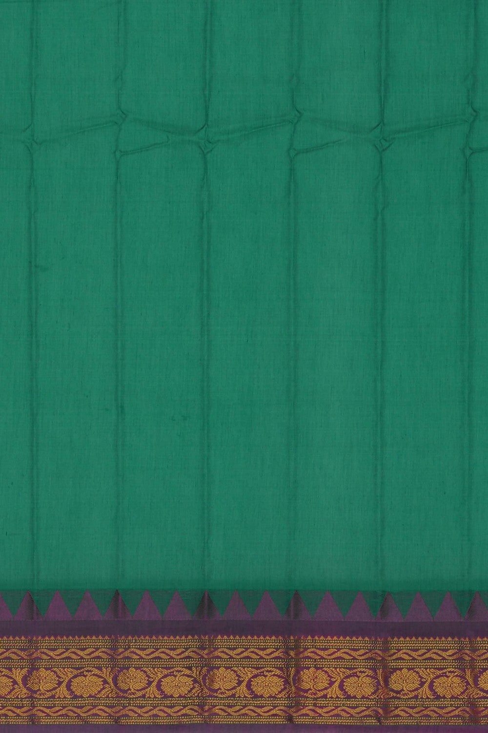 Image of Green Gadwal Silk Cotton Saree