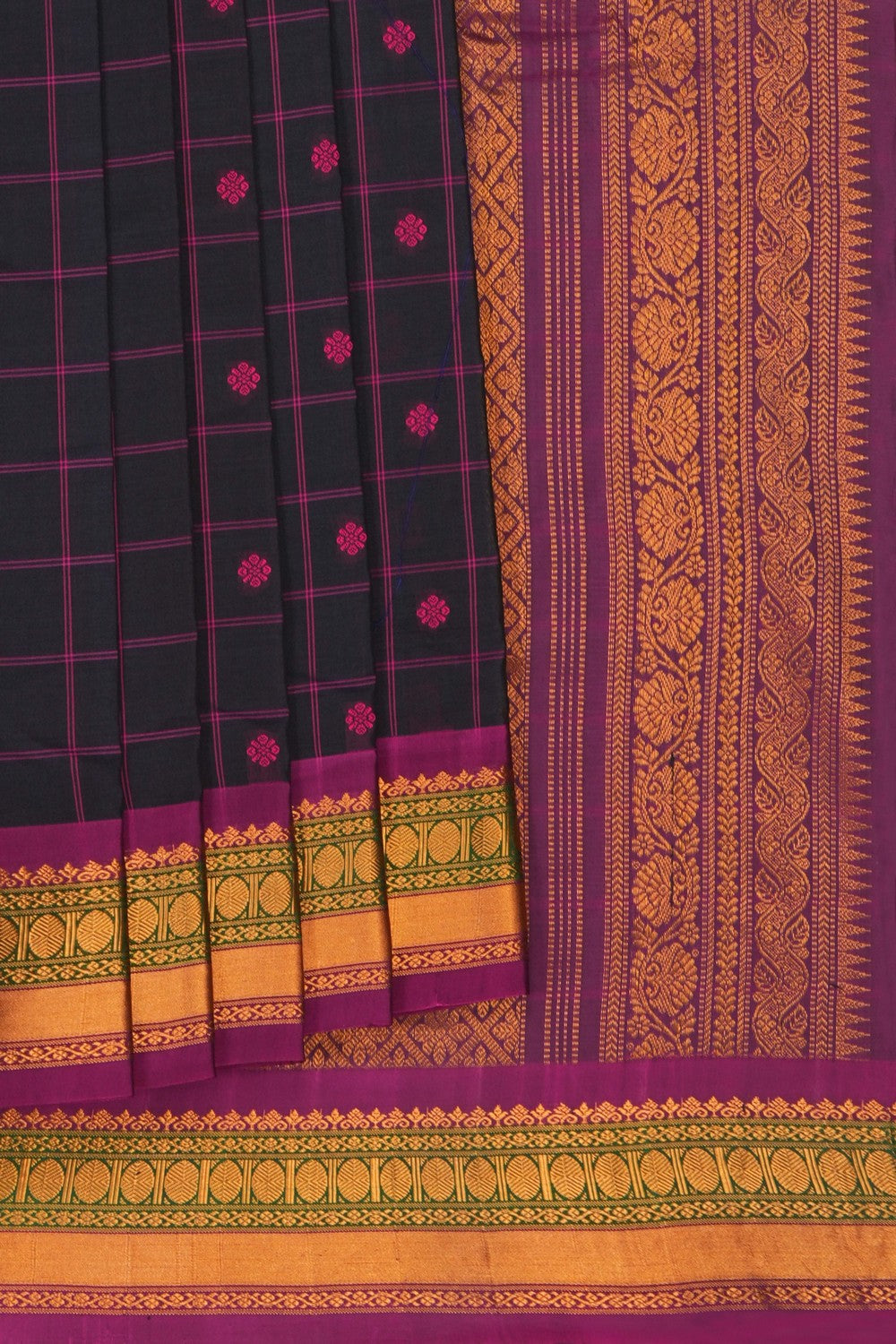 Image of Gadwal Silk Black Saree