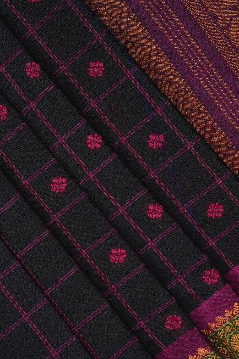 Image of Gadwal Silk Black Saree