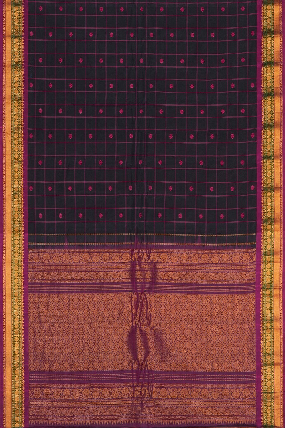 Image of Gadwal Silk Black Saree