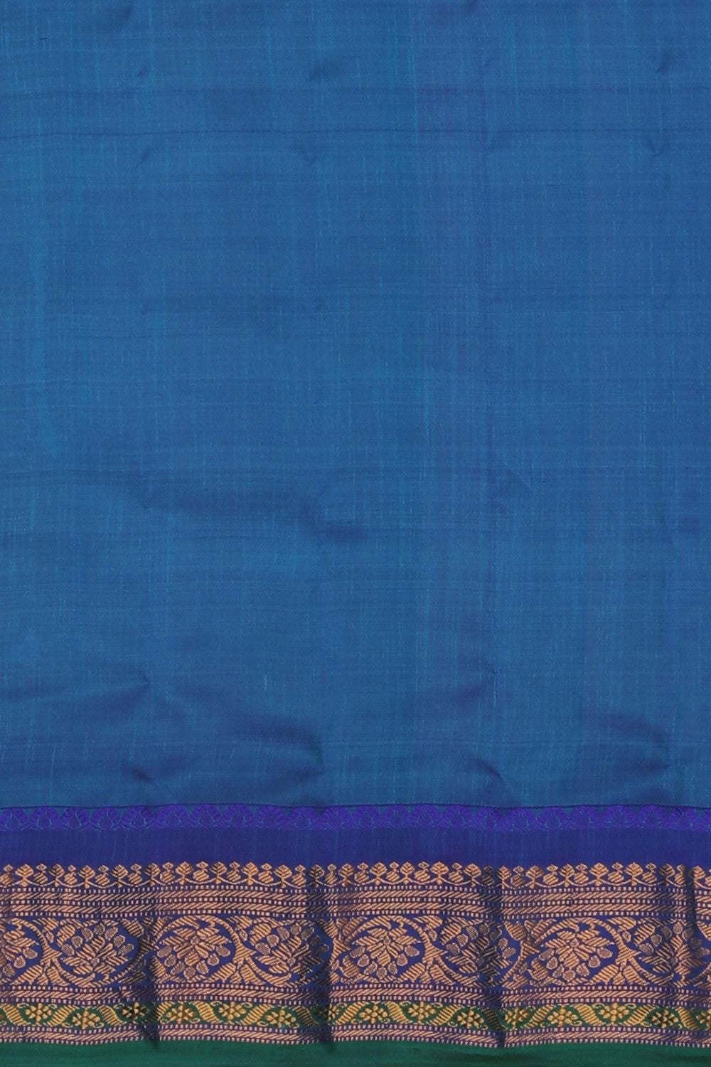 Image of Blue Gadwal Silk Cotton Saree