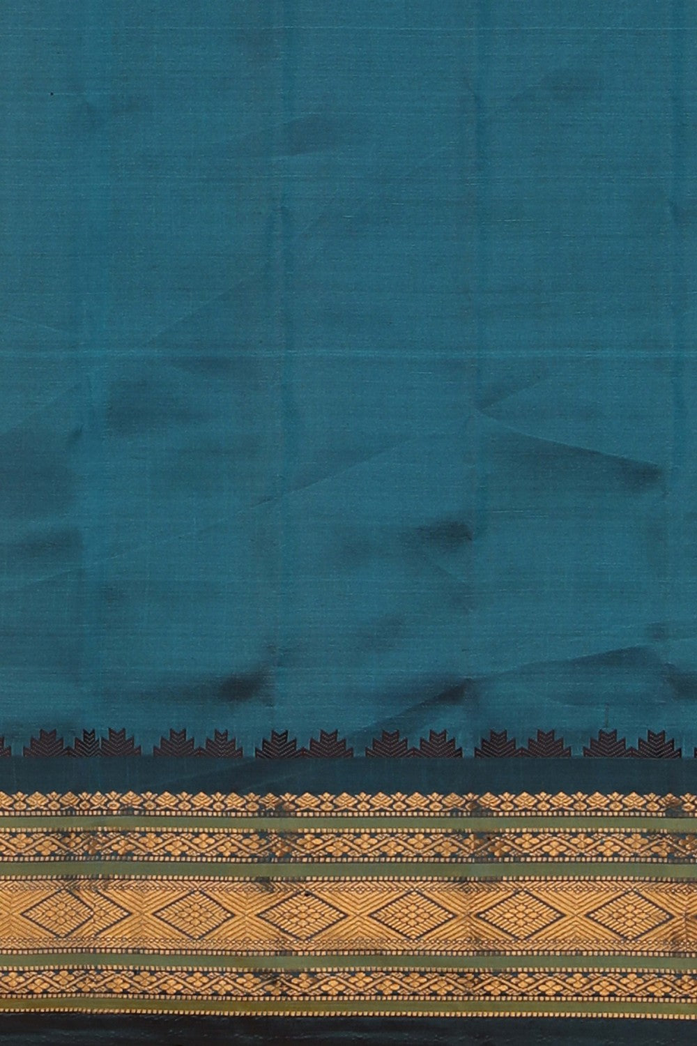 Image of Blue Gadwal Silk Cotton Saree