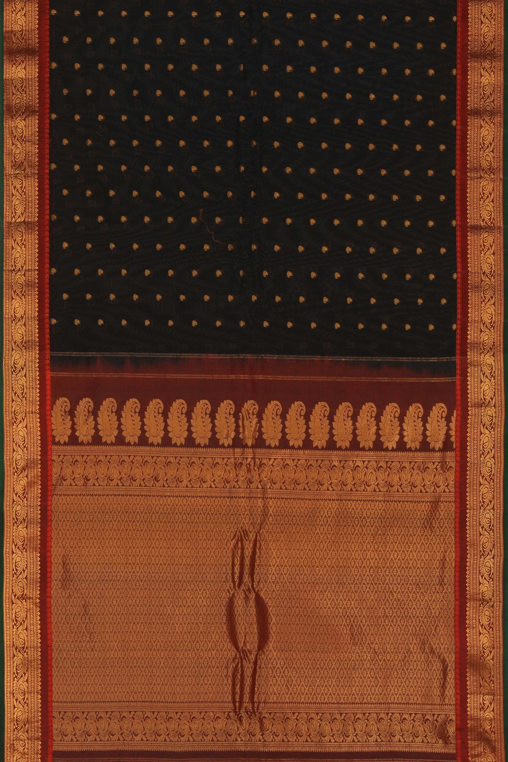 Image of Black Gadwal Silk Cotton Saree