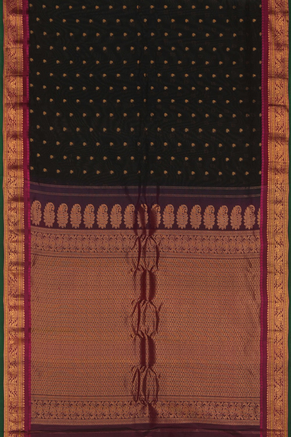 Image of Black Gadwal Silk Cotton Saree