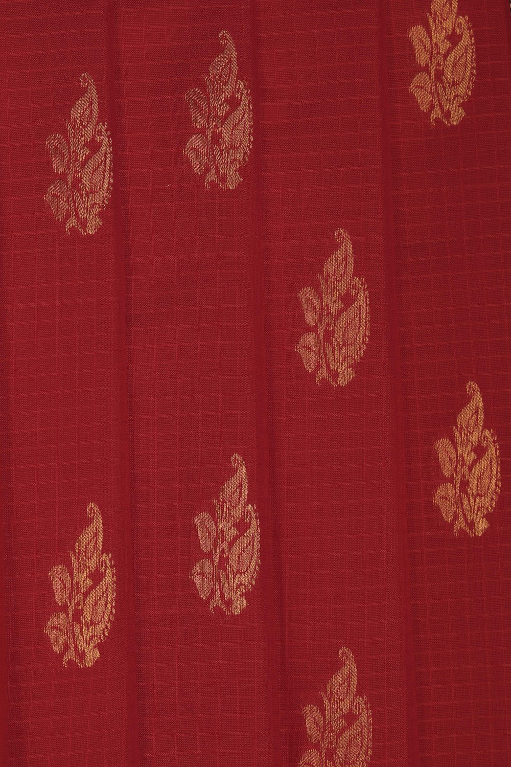 Image of Red Gadwal Silk Cotton Saree