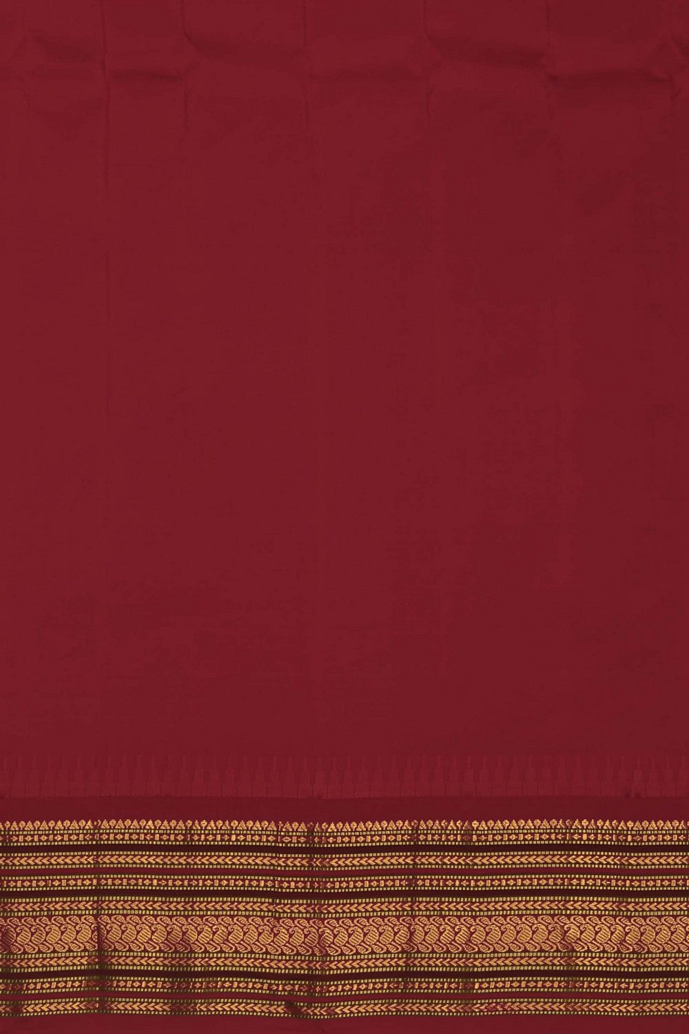 Image of Gadwal Silk Fenugreek Yellow Saree