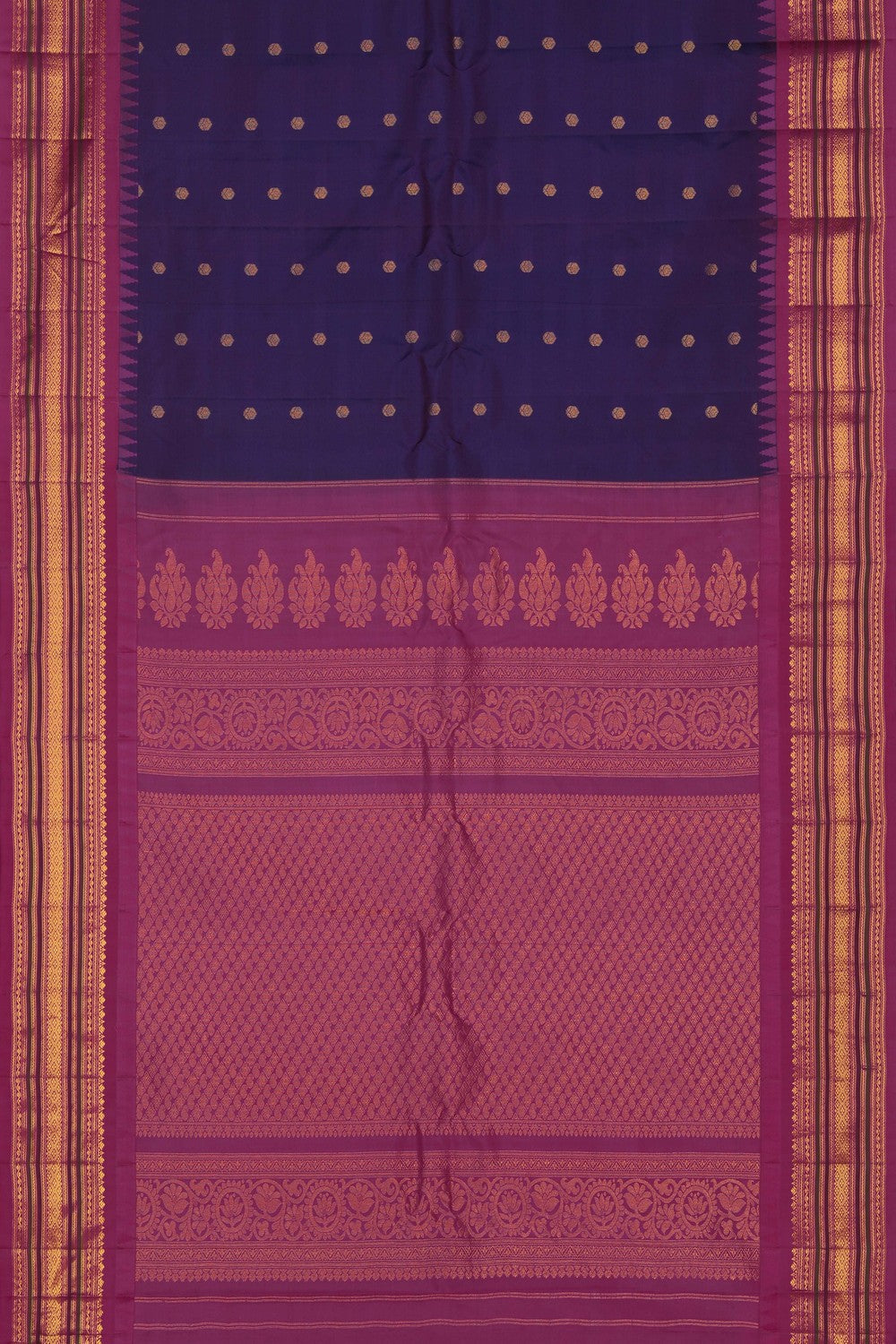 Image of Gadwal Silk Purple Saree