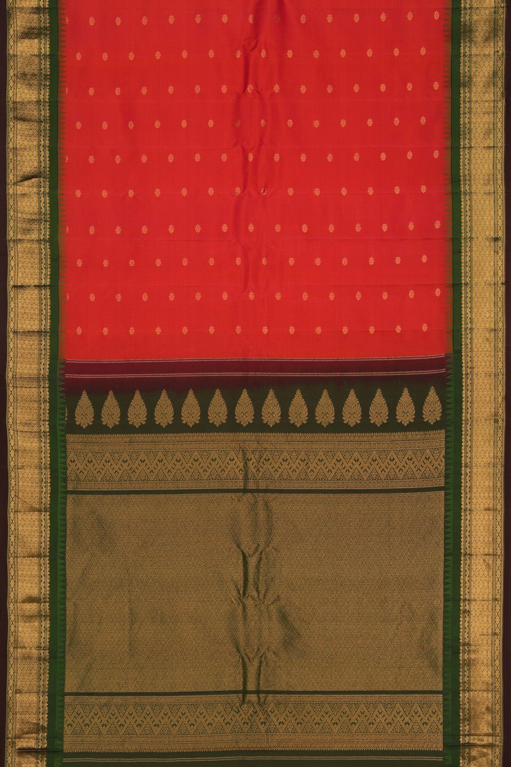 Image of Gadwal Silk Fuchsia-Pink Saree
