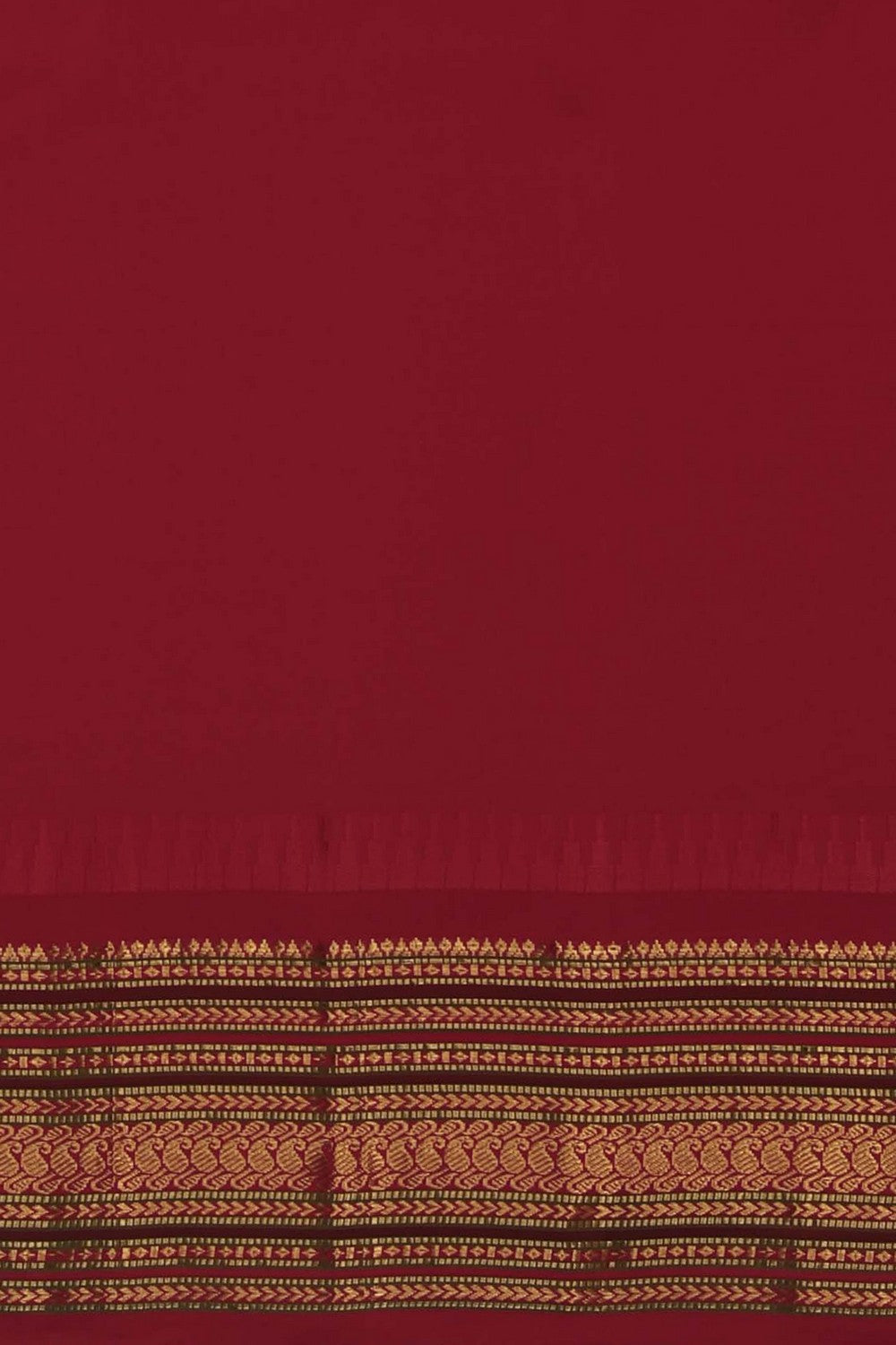 Image of Gadwal Silk Fenugreek Yellow Saree