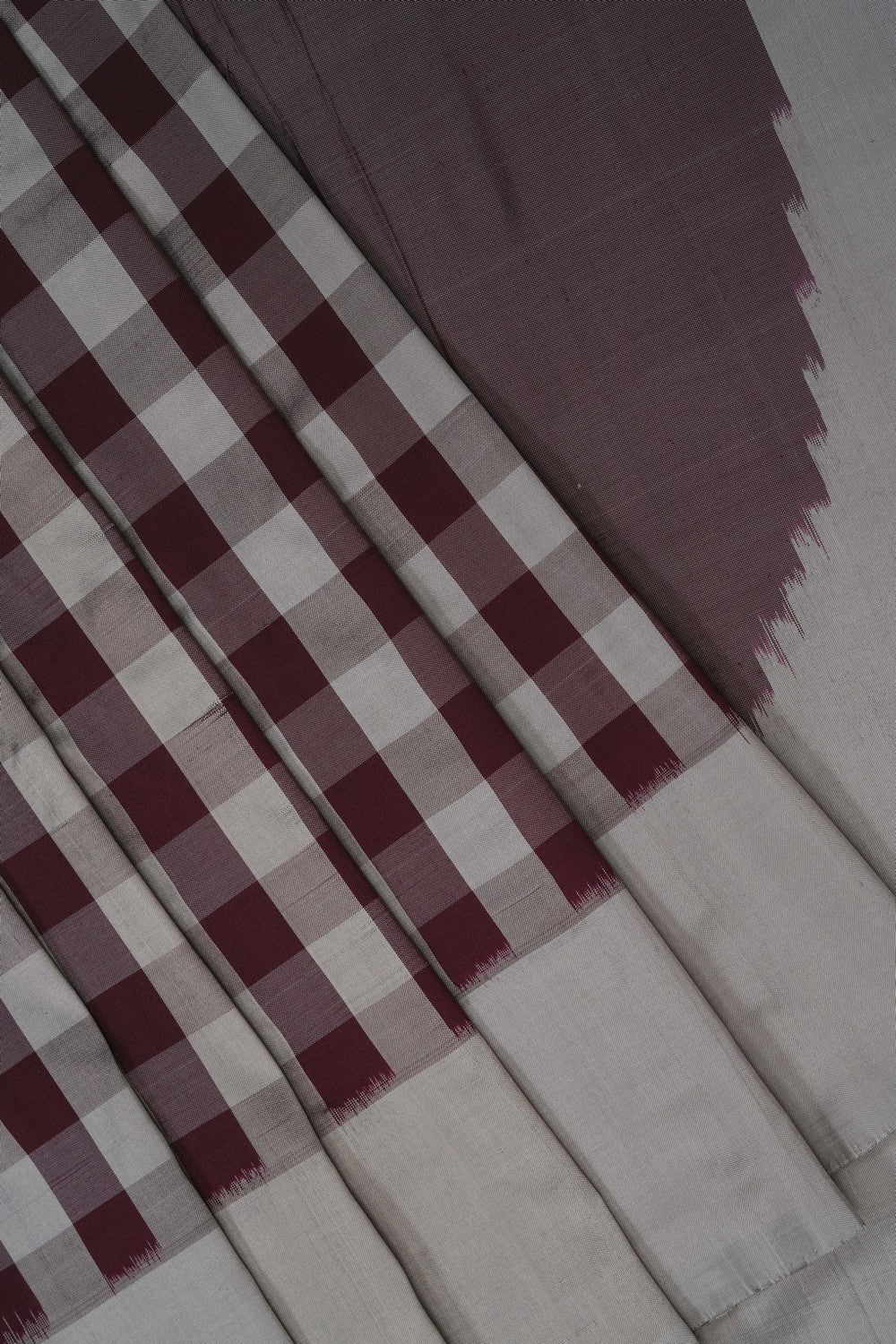 Image of Grey Pochampally Silk Saree