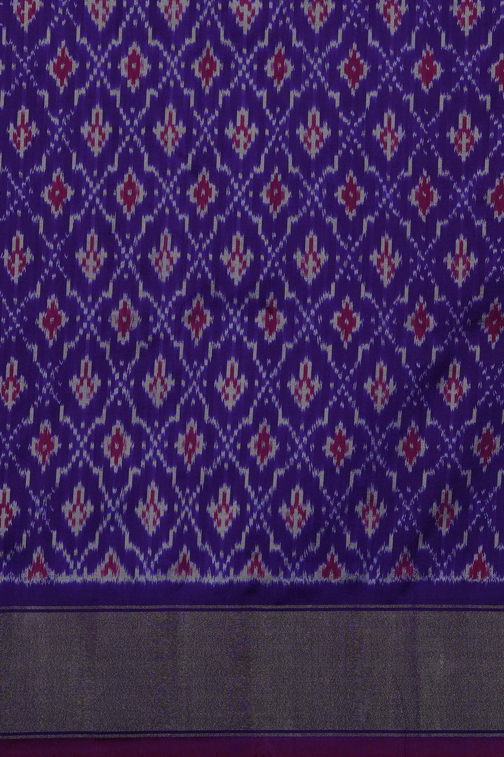 Image of Purple Pochampally Ikat Silk Saree