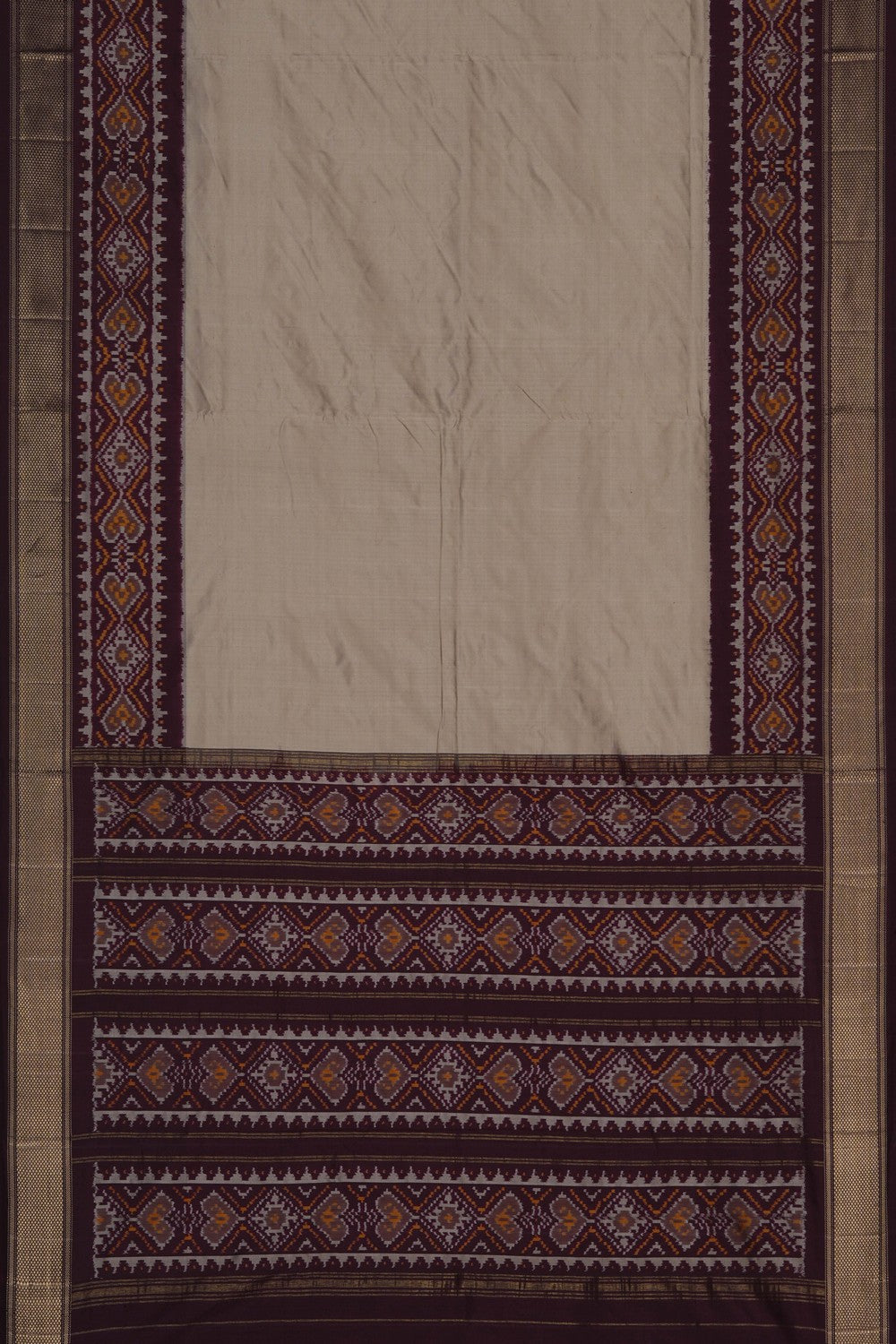 Image of Beige Pochampally Silk Saree