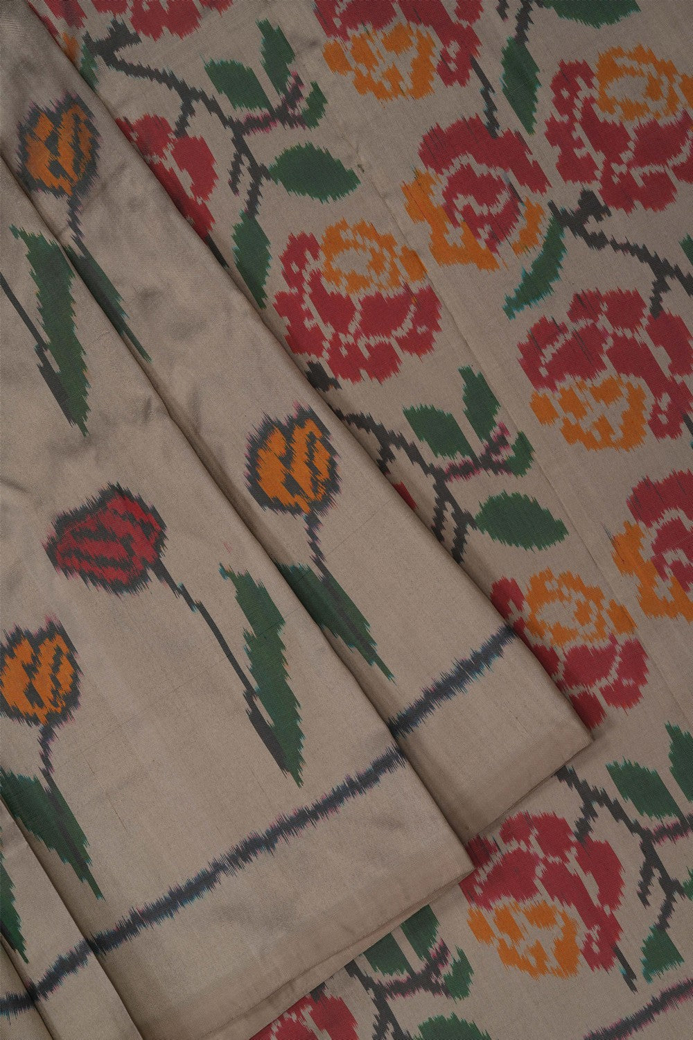 Image of Beige Pochampally Silk Saree