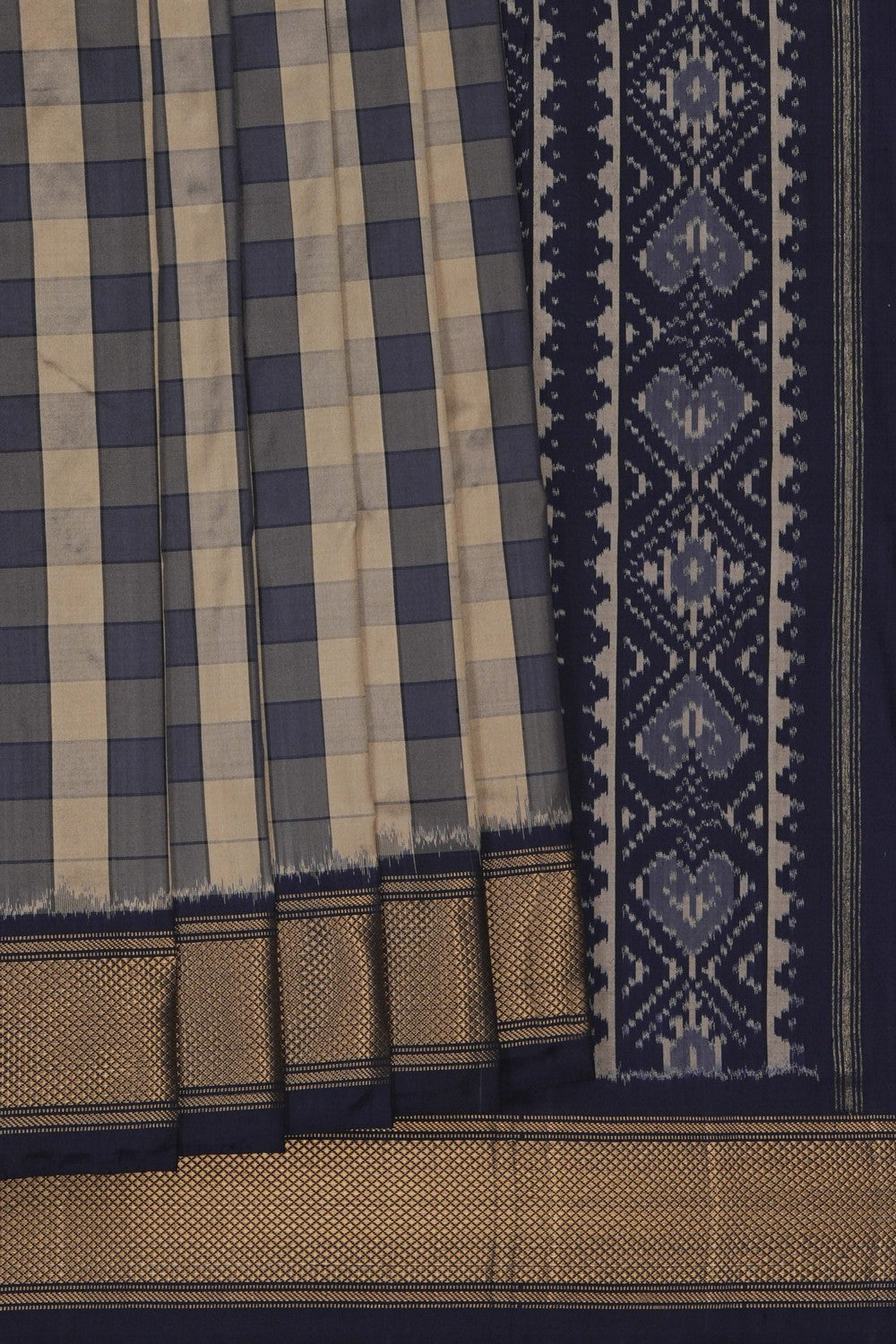 Image of Beige Pochampally Silk Saree