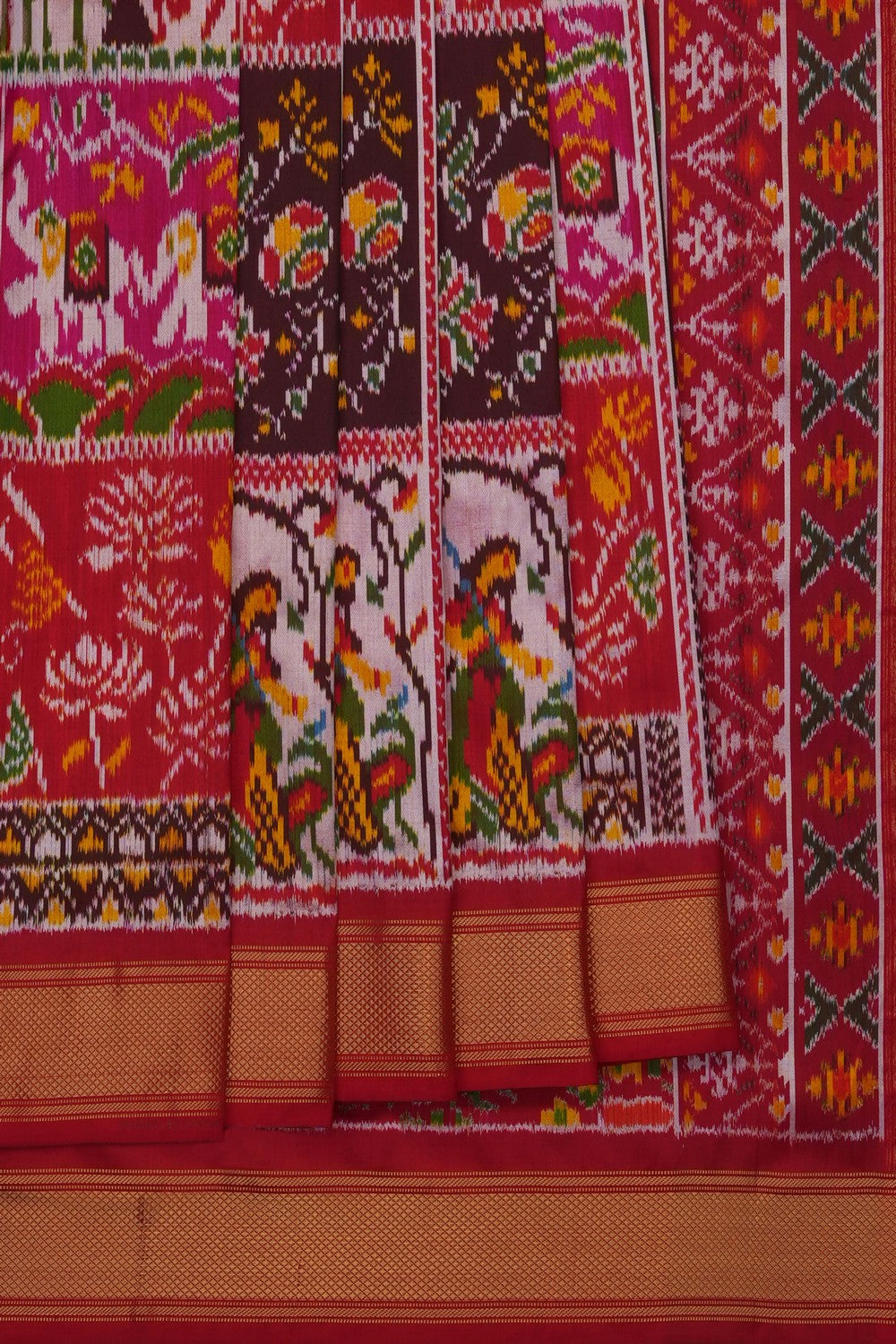 Image of A Modern Art Pochampally Ikat Silk Saree