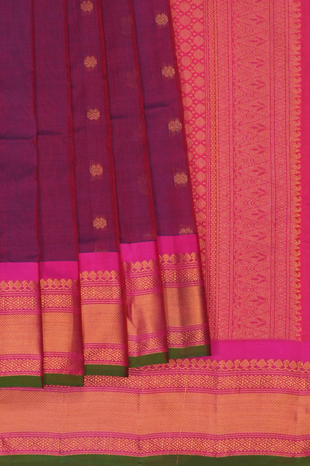 Image of Violet Gadwal Silk Cotton Saree