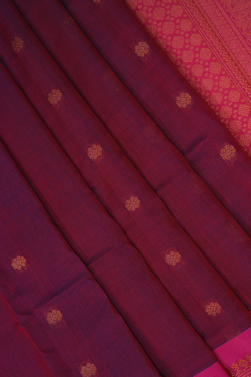 Image of Violet Gadwal Silk Cotton Saree