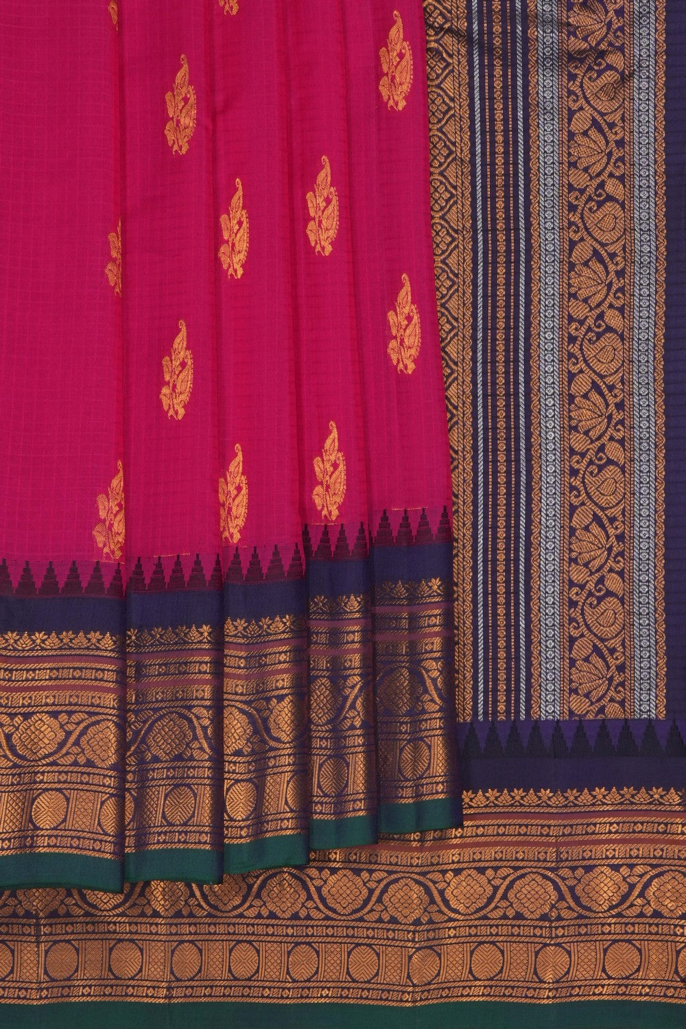 Image of Pink Gadwal Silk Cotton Saree
